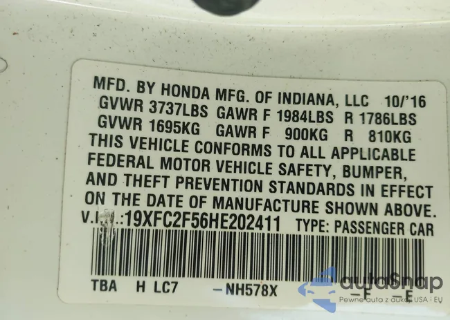 19XFC2F56HE202411: 43365534