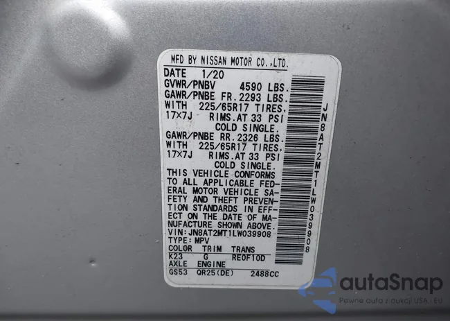 JN8AT2MT1LW039908: 43365547