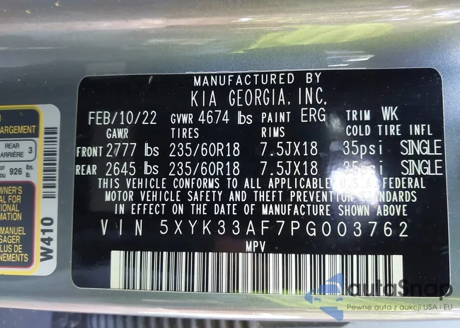 5XYK33AF7PG003762: 43365579