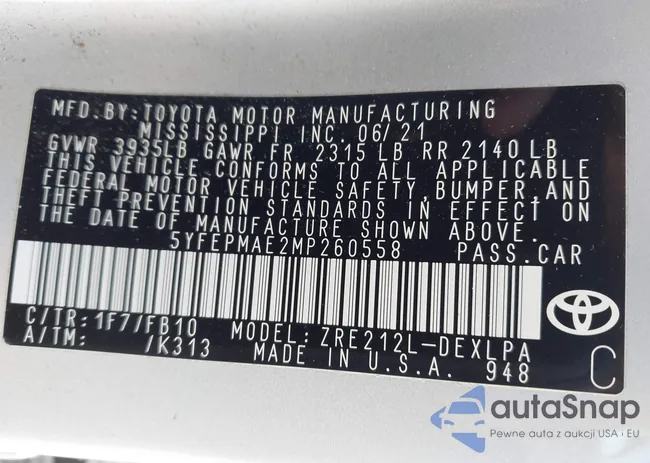 5YFEPMAE2MP260558: 43365631