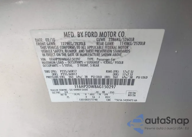 1FAHP2DW8AG150297: 43365638