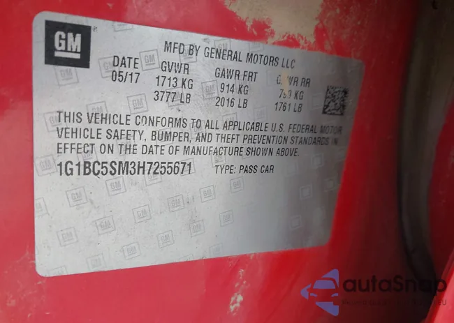 1G1BC5SM3H7255671: 43365649