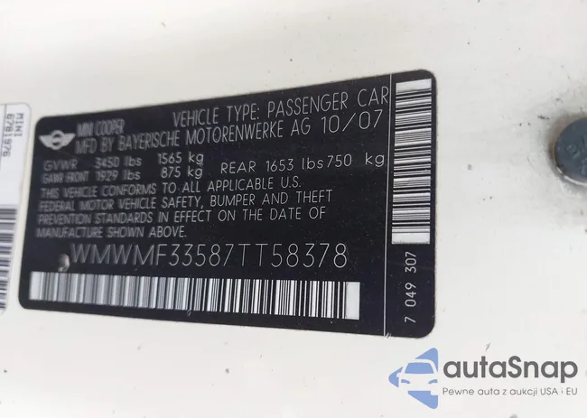 WMWMF33587TT58378: 43365662