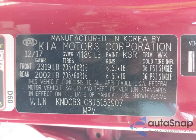 KNDCB3LC8J5153907: 43366673