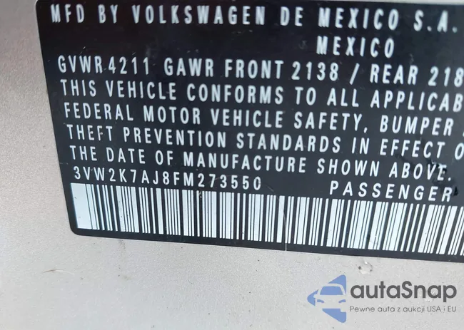 3VW2K7AJ8FM273550: 43366682