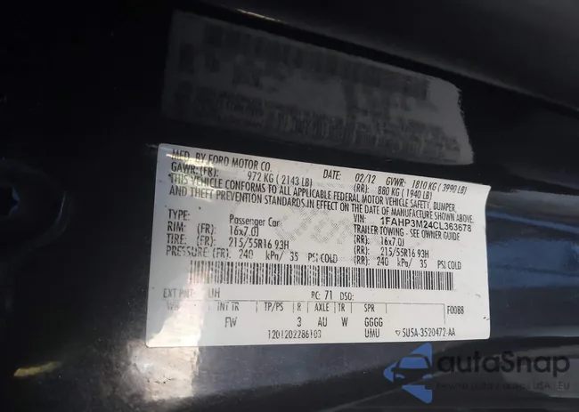 1FAHP3M24CL363678: 43366748