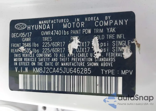 KM8J2CA45JU646285: 43366787