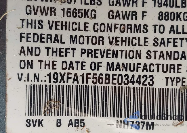 19XFA1F56BE034423: 43366803