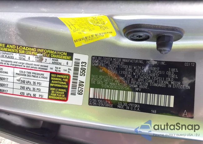 5TDYK3DCXCS235154: 43366877