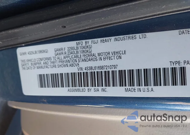 4S3BL616987210797: 43366881