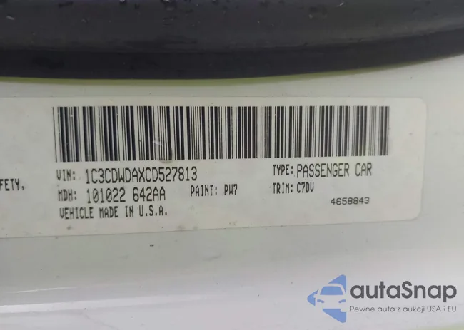 1C3CDWDAXCD527813: 43366942