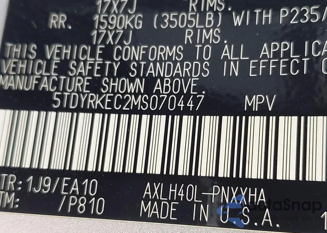 5TDYRKEC2MS070447: 43367098