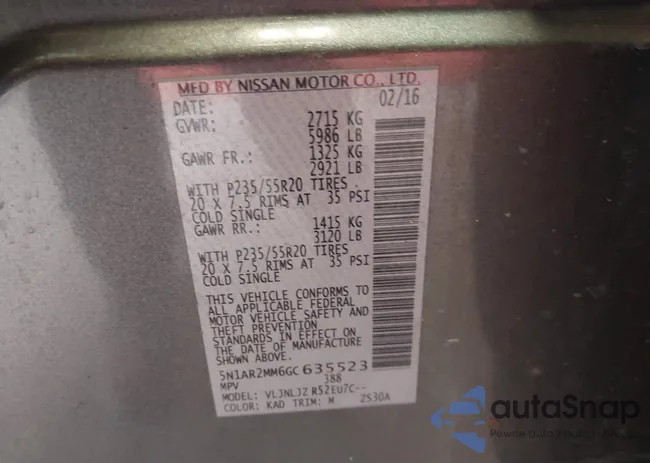 5N1AR2MM6GC635523: 43366385