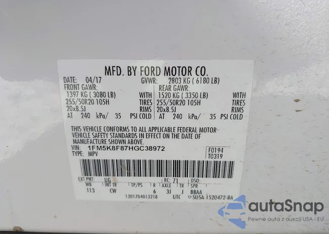 1FM5K8F87HGC38972: 43366388