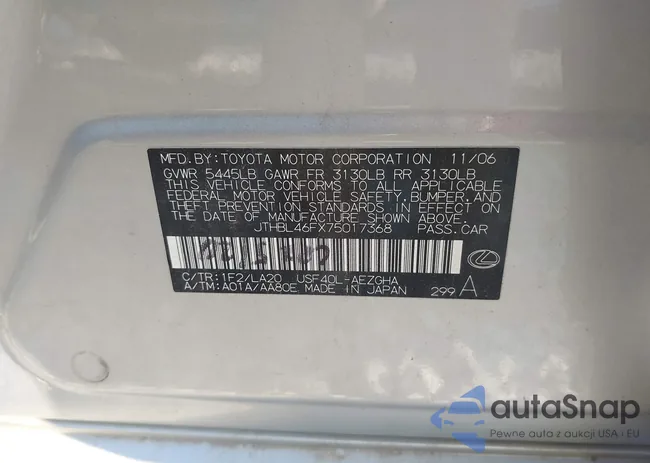 JTHBL46FX75017368: 43366480