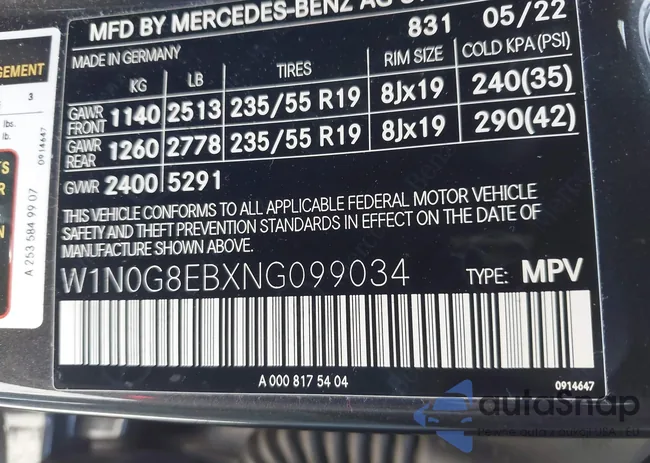 W1N0G8EBXNG099034: 43366522