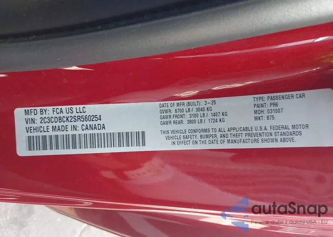 2C3CDBCK2SR560254: 43366530