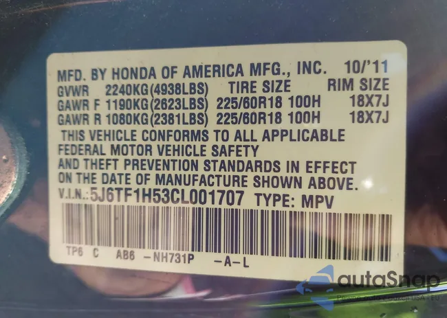 5J6TF1H53CL001707: 43366575