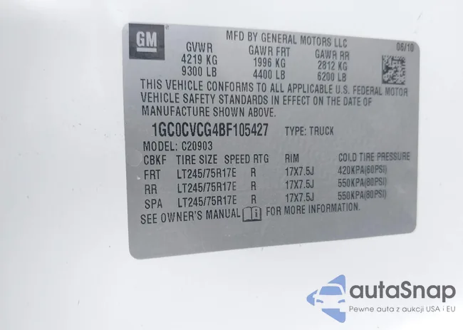 1GC0CVCG4BF105427: 43366660