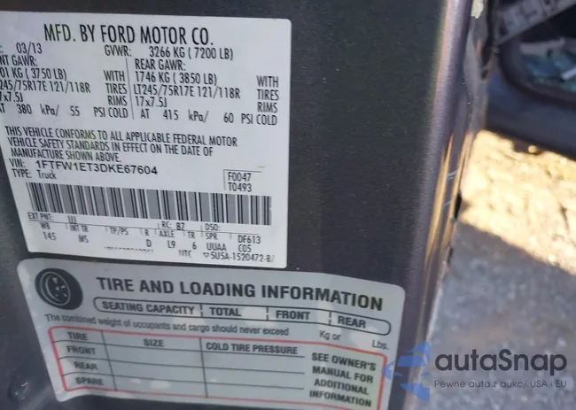 1FTFW1ET3DKE67604: 43367727