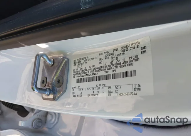 1FMCU0GX7GUA40403: 43367909