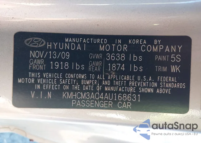 KMHCM3AC4AU168631: 43367945