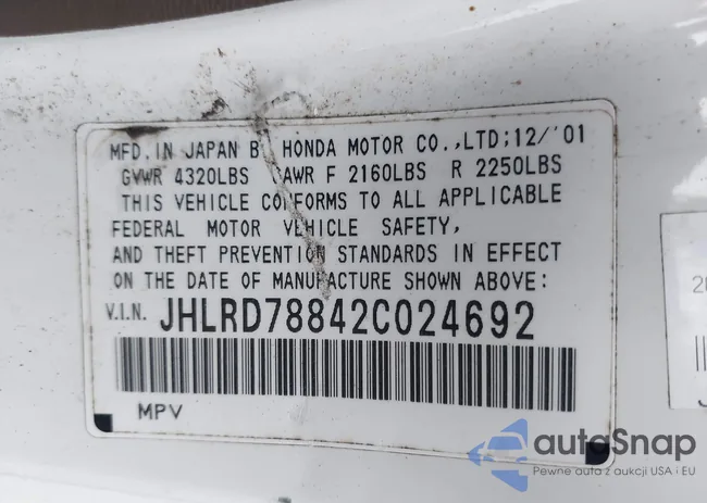 JHLRD78842C024692: 43367967