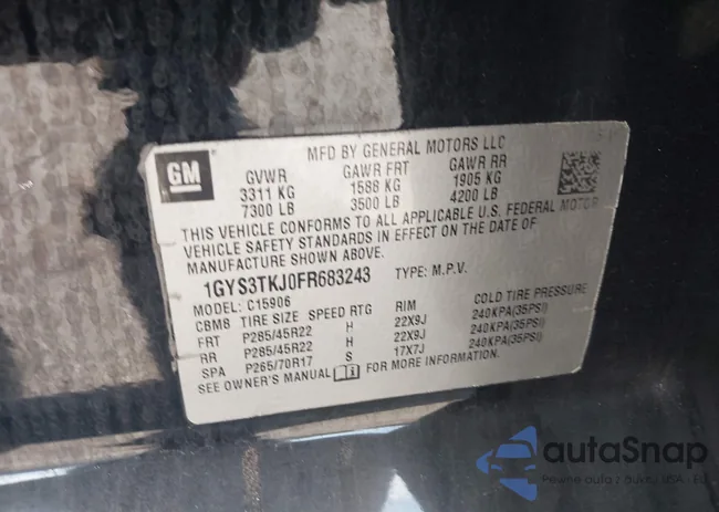 1GYS3TKJ0FR683243: 43367970