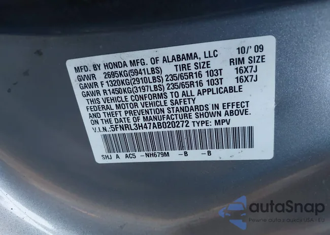 5FNRL3H47AB020272: 43367977