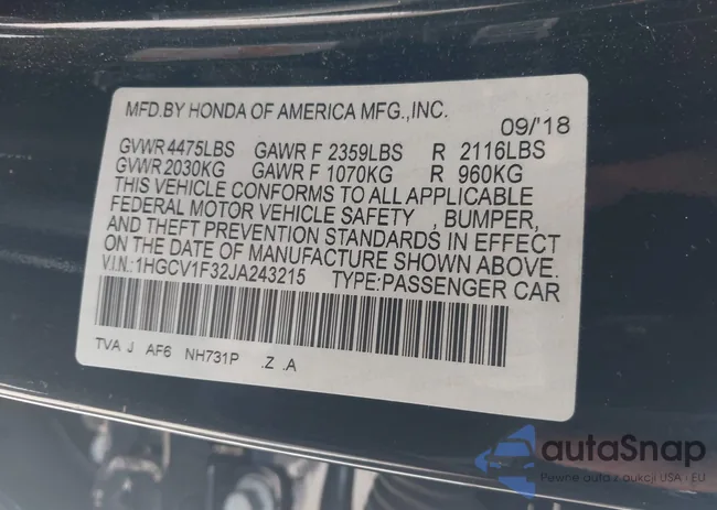 1HGCV1F32JA243215: 43368067