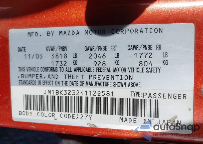 JM1BK323241122581: 43368110