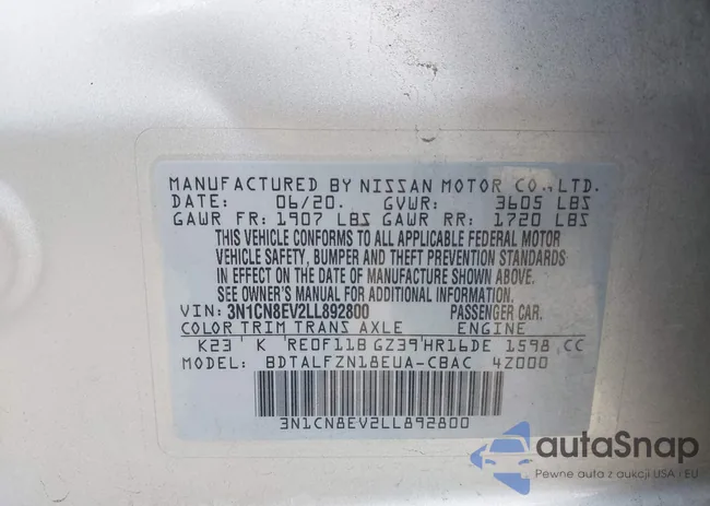 3N1CN8EV2LL892800: 43368187