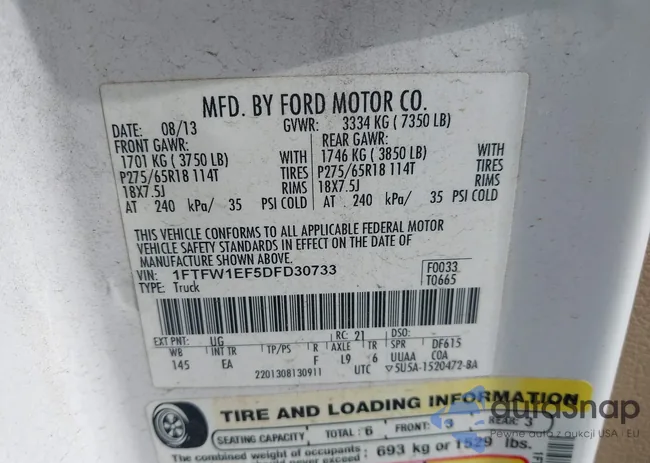 1FTFW1EF5DFD30733: 43368189