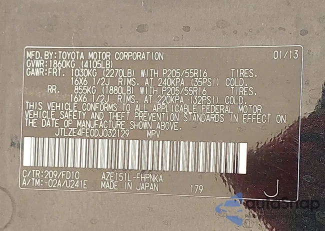 JTLZE4FE0DJ032129: 43368264