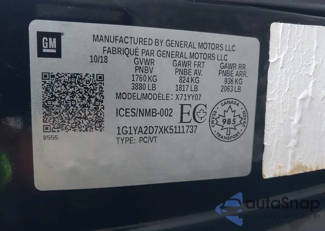 1G1YA2D7XK5111737: 43367387