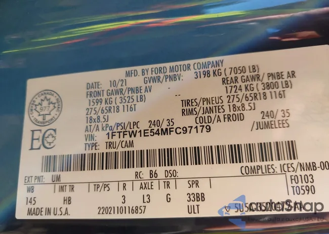 1FTFW1E54MFC97179: 43367418