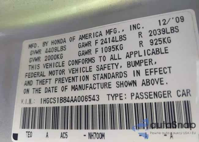 1HGCS1B84AA006543: 43368996