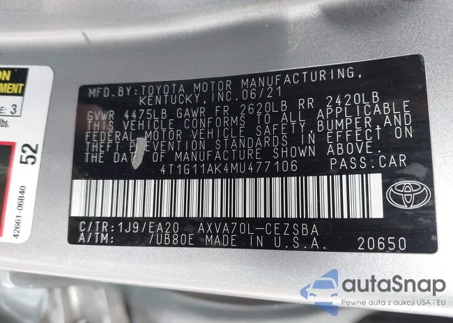 4T1G11AK4MU477106: 43369022