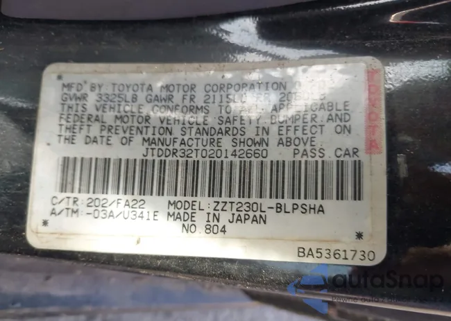 JTDDR32T020142660: 43369040