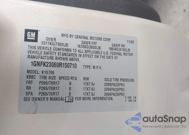 1GNFK23069R150710: 43369047