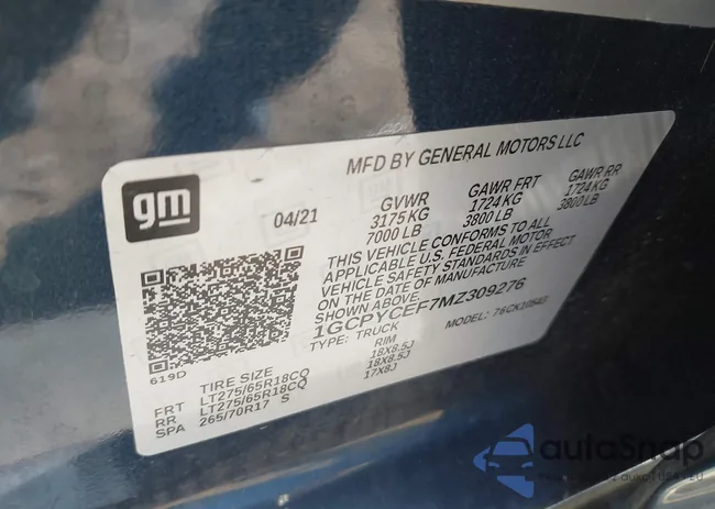 1GCPYCEF7MZ309276: 43369176