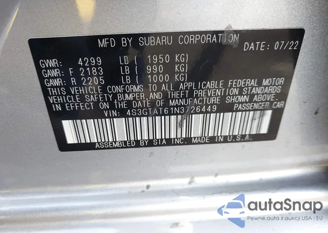 4S3GTAT61N3726449: 43369231