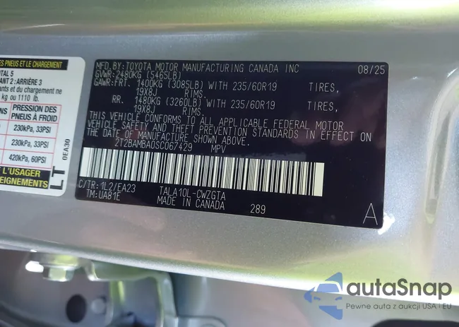 2T2BAMBA0SC067429: 43369256