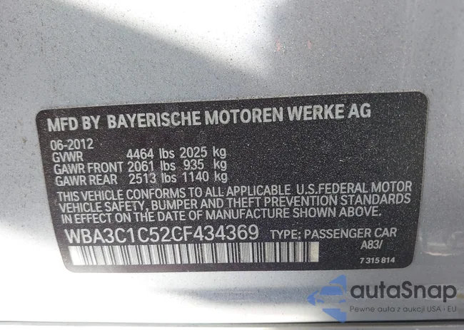 WBA3C1C52CF434369: 43368342