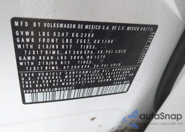 3VV3B7AX0JM006201: 43368366