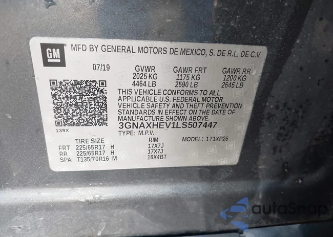 3GNAXHEV1LS507447: 43368400