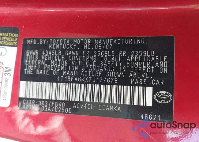 4T1BE46KX7U177678: 43368595