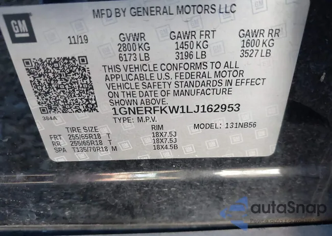 1GNERFKW1LJ162953: 43369696