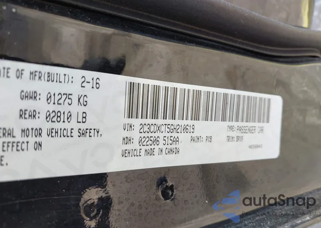 2C3CDXCT5GH210619: 43369707