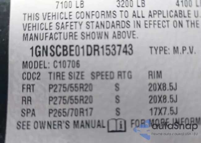 1GNSCBE01DR153743: 43369855